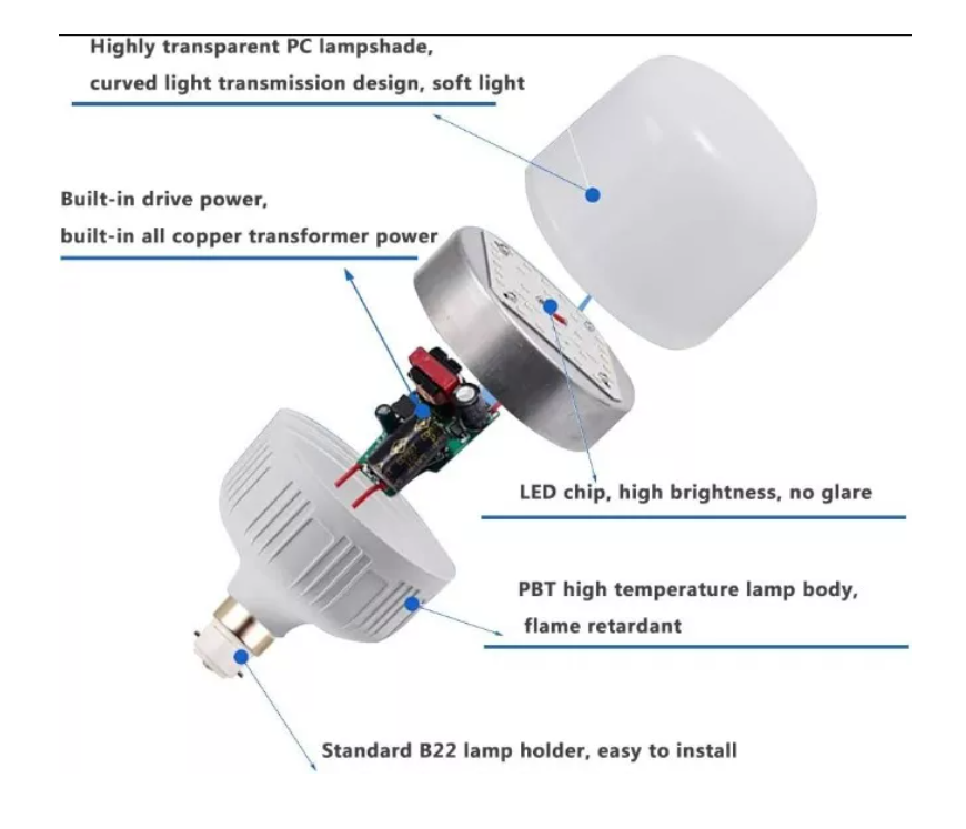 Pack 3 Ampolleta Led 28w E27 Fria 220v-3
