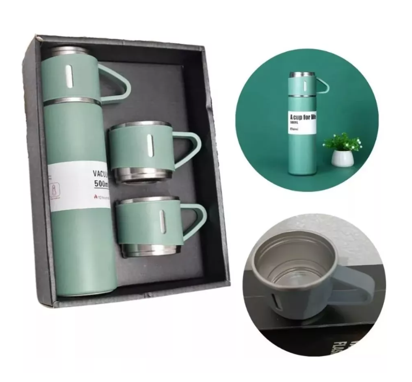 Set Termos Para Agua Caliente Termo Cafe + 3 Tazas 500 Ml-1