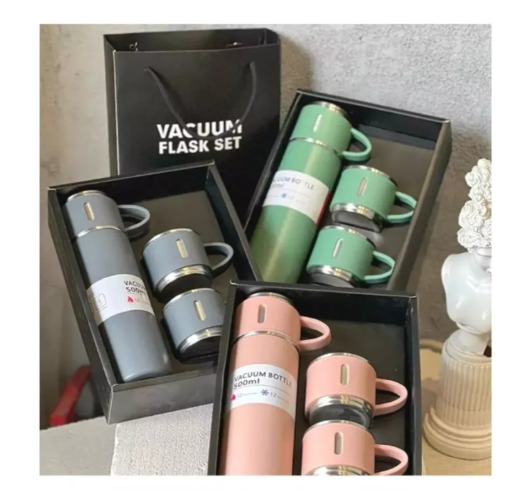 Set Termos Para Agua Caliente Termo Cafe + 3 Tazas 500 Ml-3