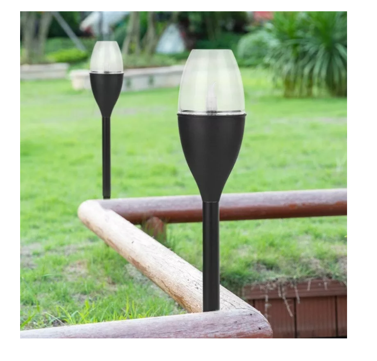 Set 10 Focos Faroles Led Blanco Solar Estaca Antorcha Jardin-7