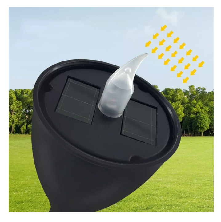 Set 10 Focos Faroles Led Blanco Solar Estaca Antorcha Jardin-5