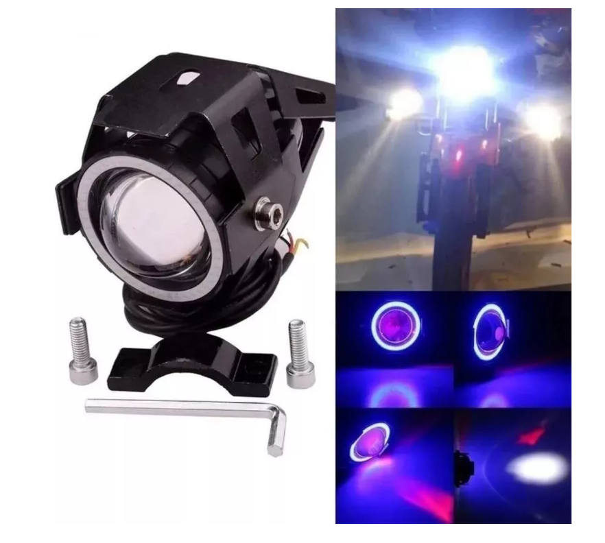 Lámpara Luz Foco Neblinero Led U7 Ojos De Angel Para Moto-0