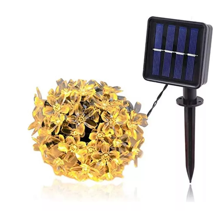 Guirnalda Solar Hada Flor Led Boda 12 Mtrs Calida-0