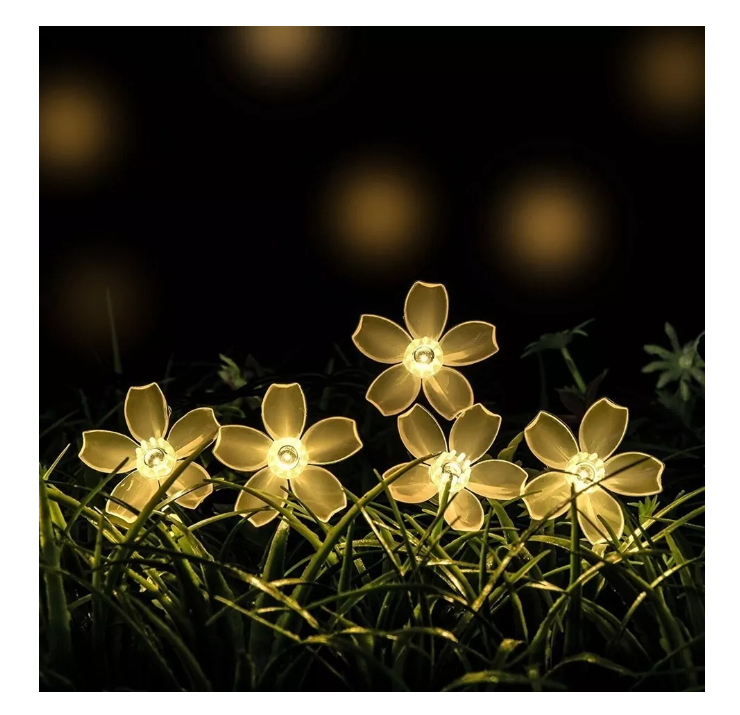 Guirnalda Solar Hada Flor Led Boda 12 Mtrs Calida-1