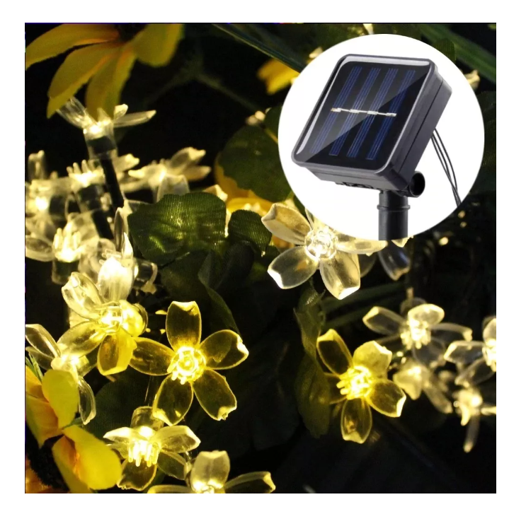 Guirnalda Solar Hada Flor Led Boda 12 Mtrs Calida-2