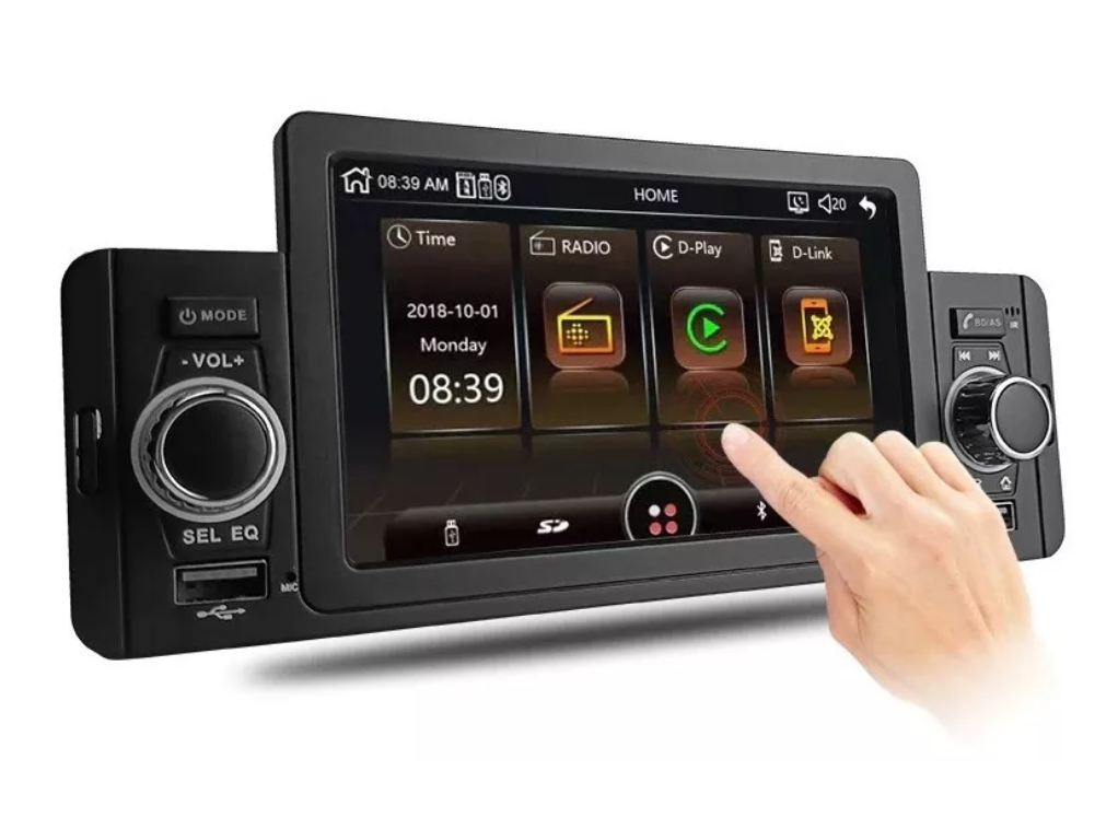 Radio Auto Pantalla 1 Din Tactil Mirror Link Auto Usb Hd-0