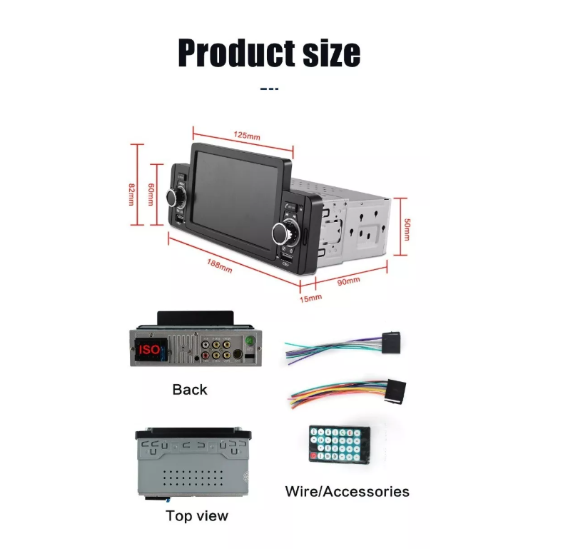 Radio Auto Pantalla 1 Din Tactil Mirror Link Auto Usb Hd-3