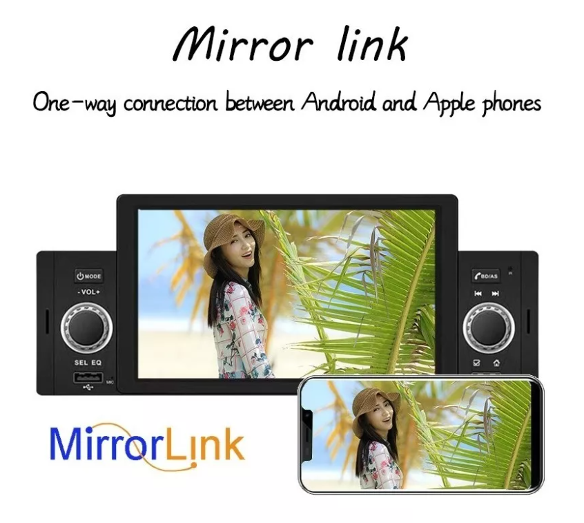 Radio Auto Pantalla 1 Din Tactil Mirror Link Auto Usb Hd-5