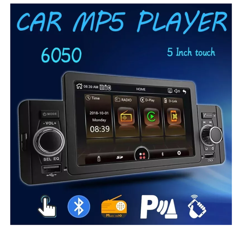 Radio Auto Pantalla 1 Din Tactil Mirror Link Auto Usb Hd-7