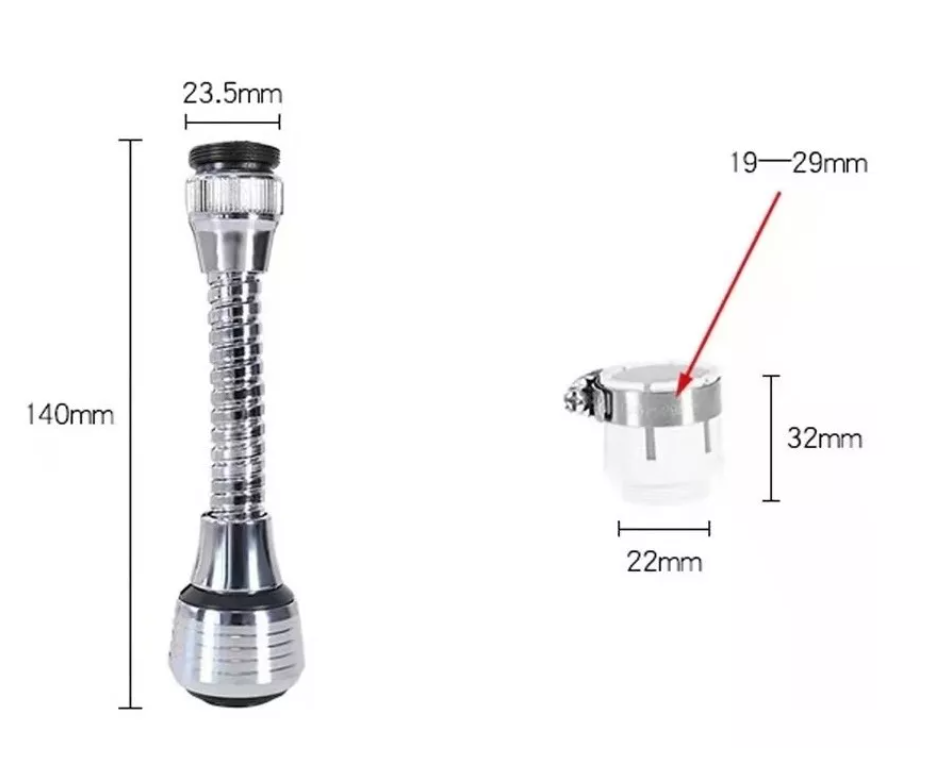 Extension Flexible Llave Agua Turbo Flex 360 Cocina Baño-1