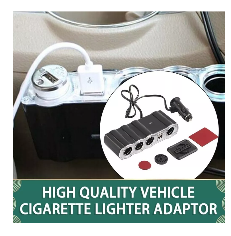 Adaptador Para Enchufe Encendedor Auto 1 A 4 +2 Usb Cargador-6