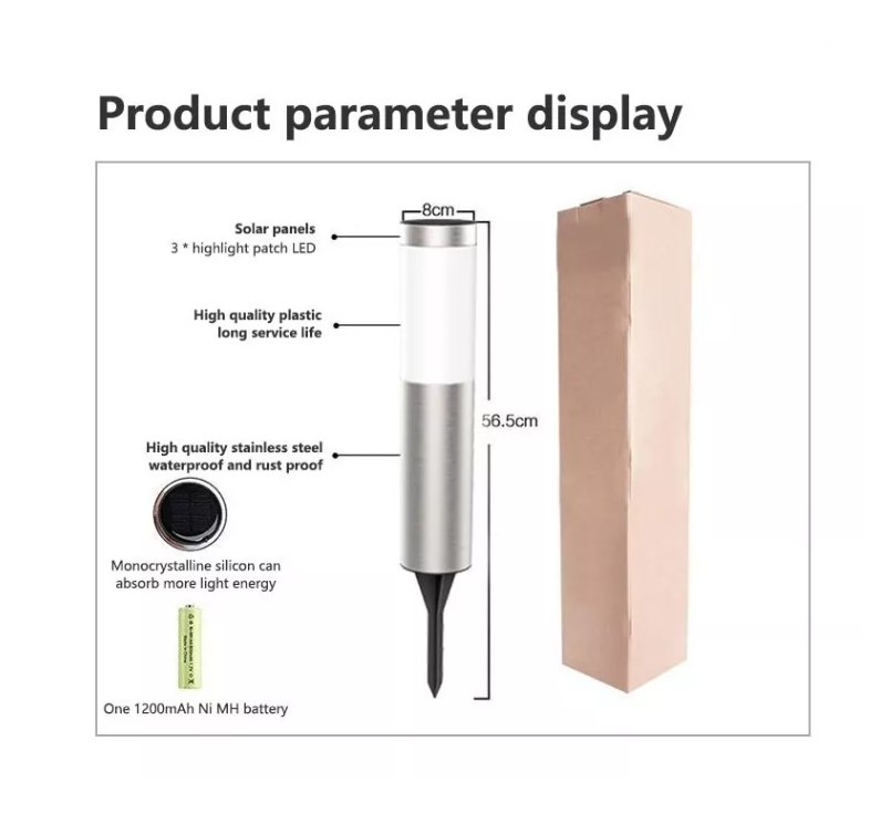 Lampara Solar Luces Led Estaca Pilar Exterior-1