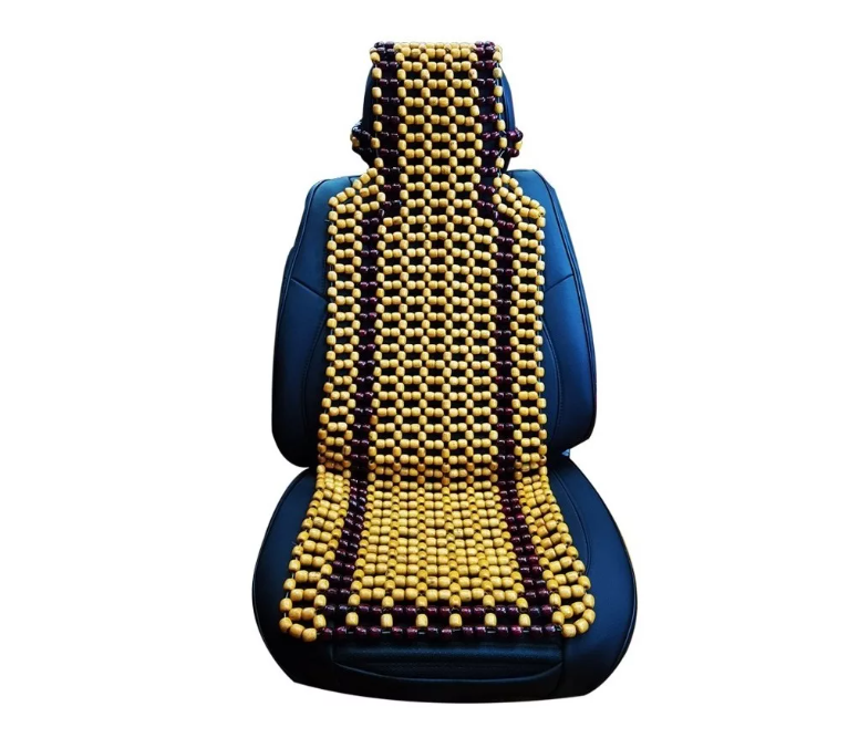 Cubre Asiento Respaldo Bolas Madera Bambu Esferas Verano-0