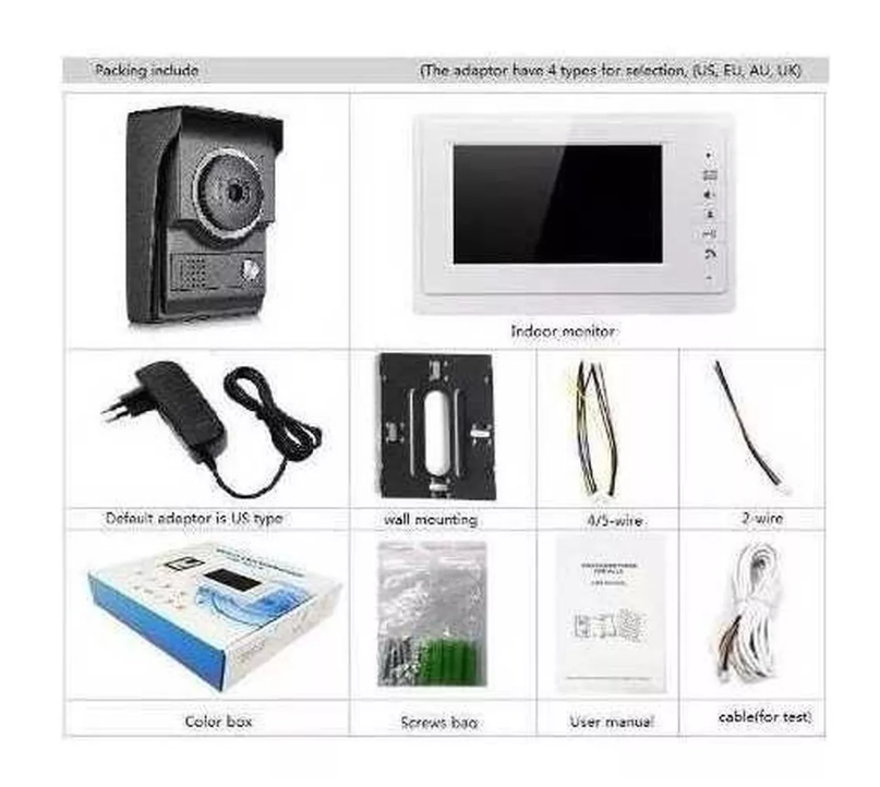 Video Portero Citofono Timbre Vision Nocturna Monitor Camara-6