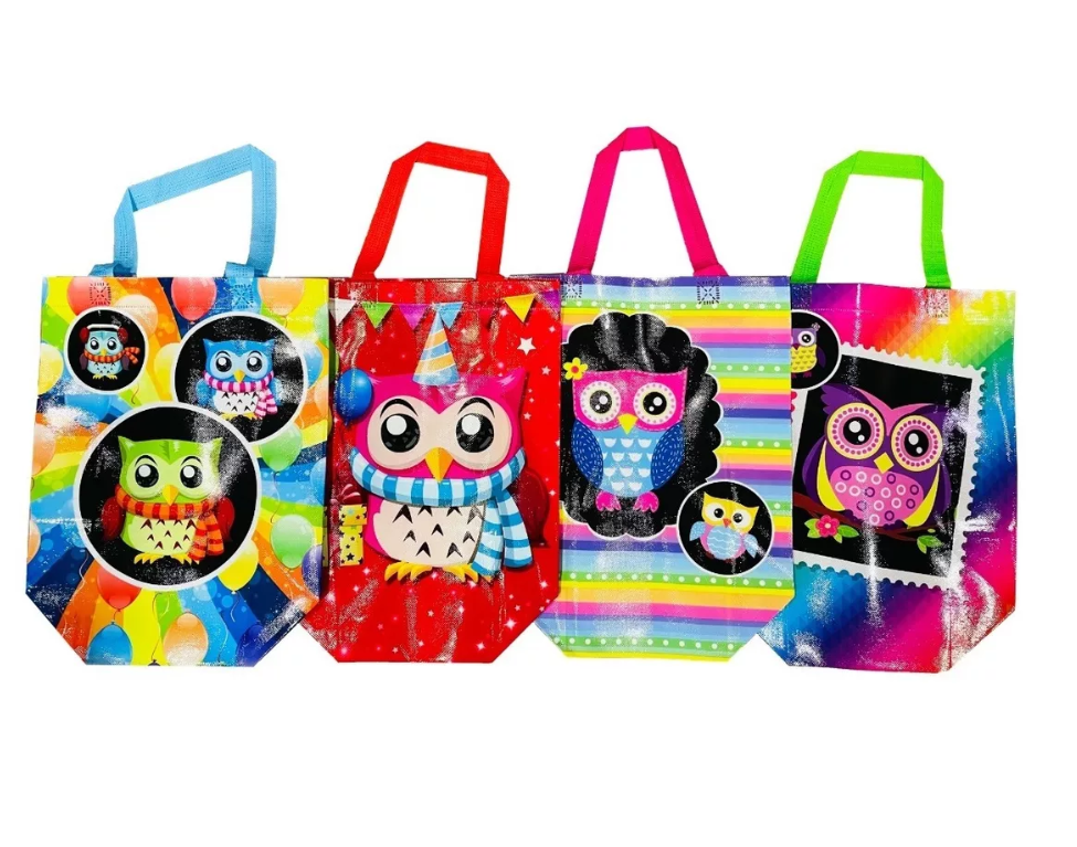 Pack 12 Bolsa Reutilizable Búho D Compras Regalo 35x26cm-0