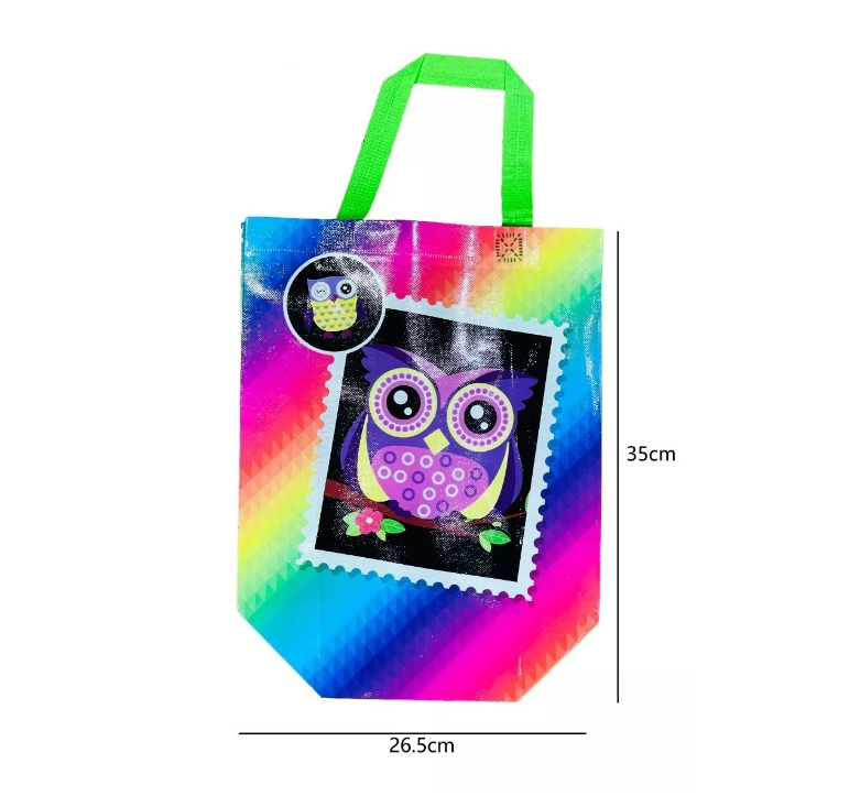 Pack 12 Bolsa Reutilizable Búho D Compras Regalo 35x26cm-2