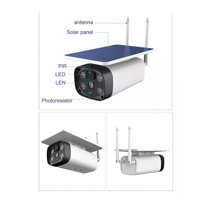 Smart Camara Ip Solar Wifi Exterior Hd 1080p Exterior Ip66-3