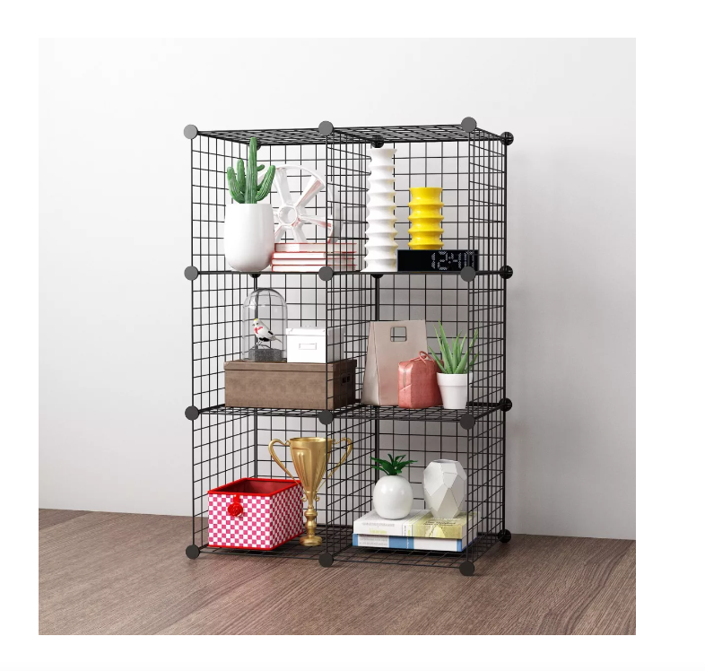Armario Organizador Metálico Multifunción Negro 6 Cubos-2