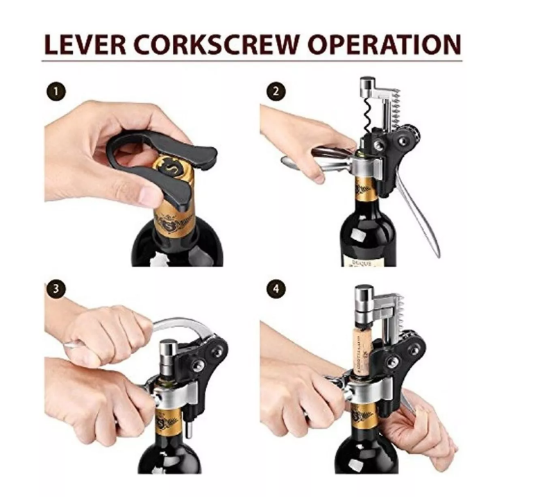 Juego De Herramientas Para Abridor De Vino, Tapón De Corcho-4