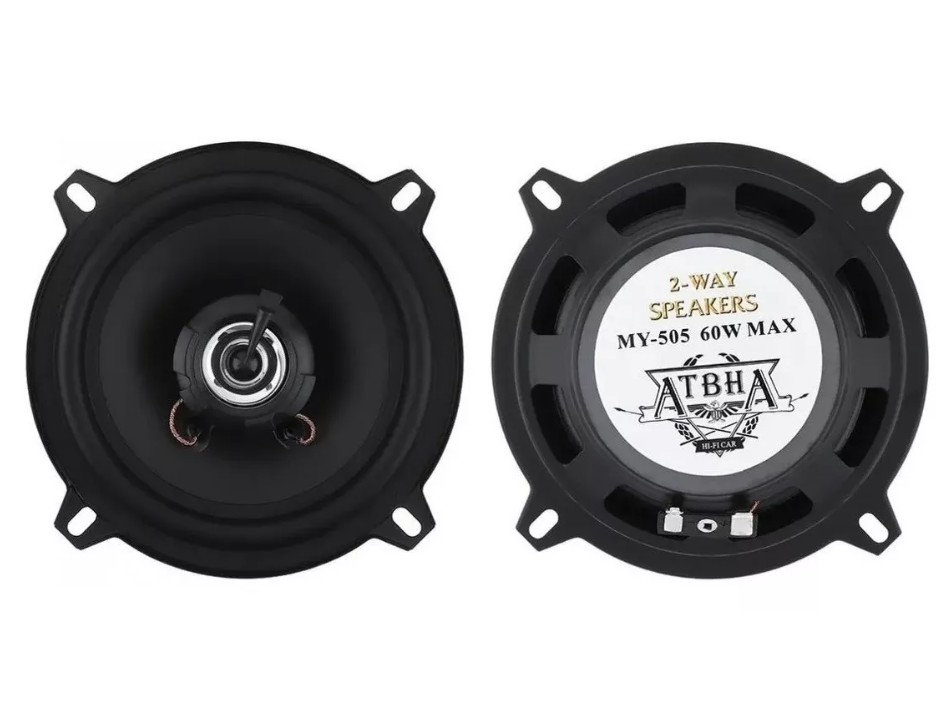 X2 Parlante Auto 13cm Redondo 60w Coaxial 2 Vías Hifi-0