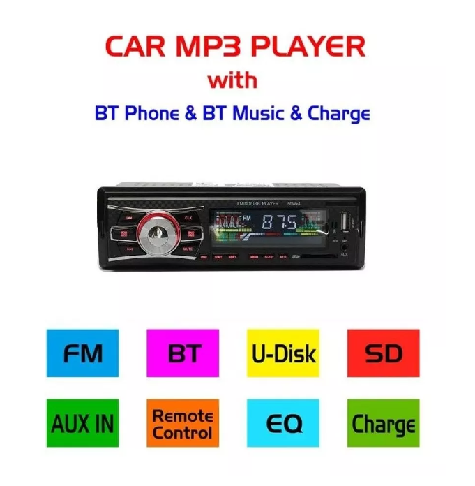Radio De Auto 1 Din Bluetooth Usb Mp3 Microsd Aux Fm-1