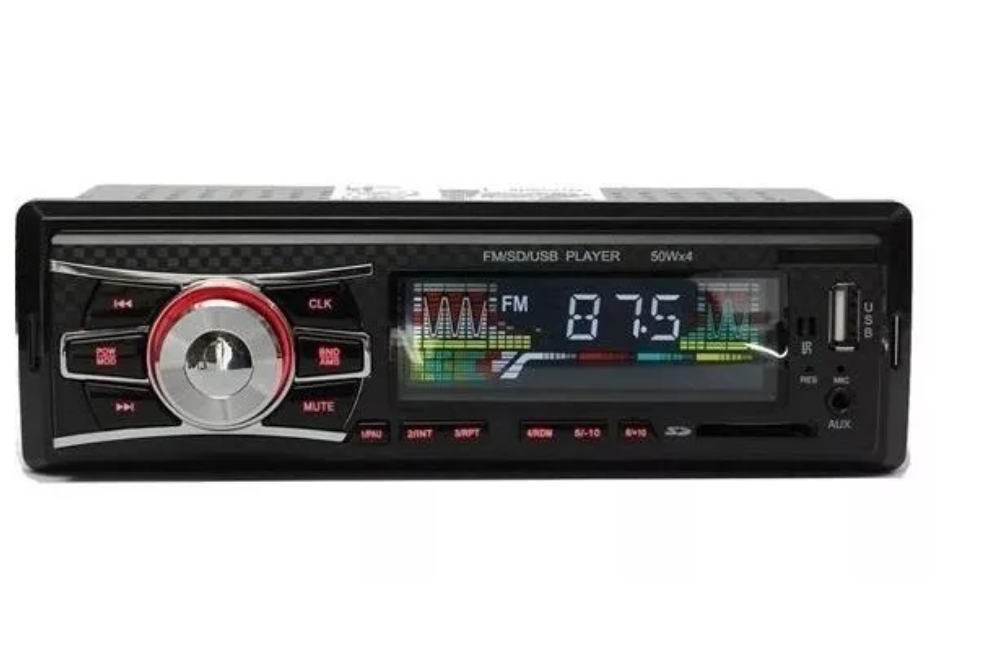 Radio De Auto 1 Din Bluetooth Usb Mp3 Microsd Aux Fm-4