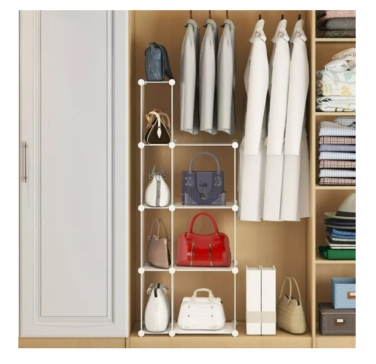 Organizador De Bolsos 10 Módulos Dormitorio Estante Armable-4