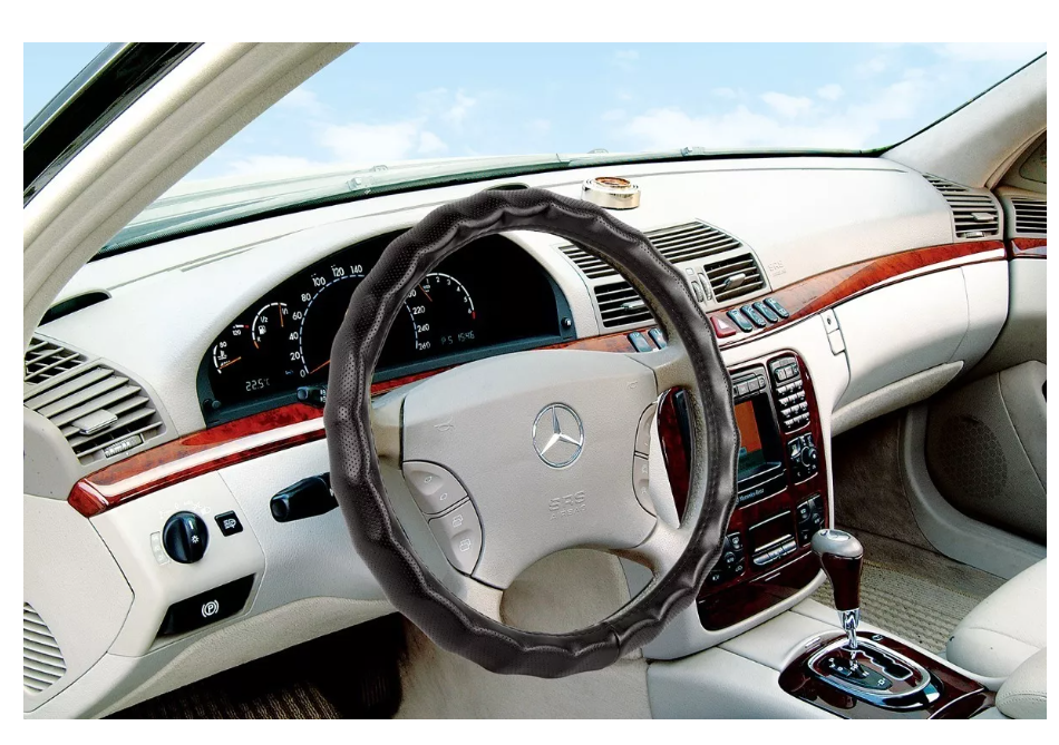 Funda Cubre Volante Auto Antideslizante Eco Cuero Premium-3