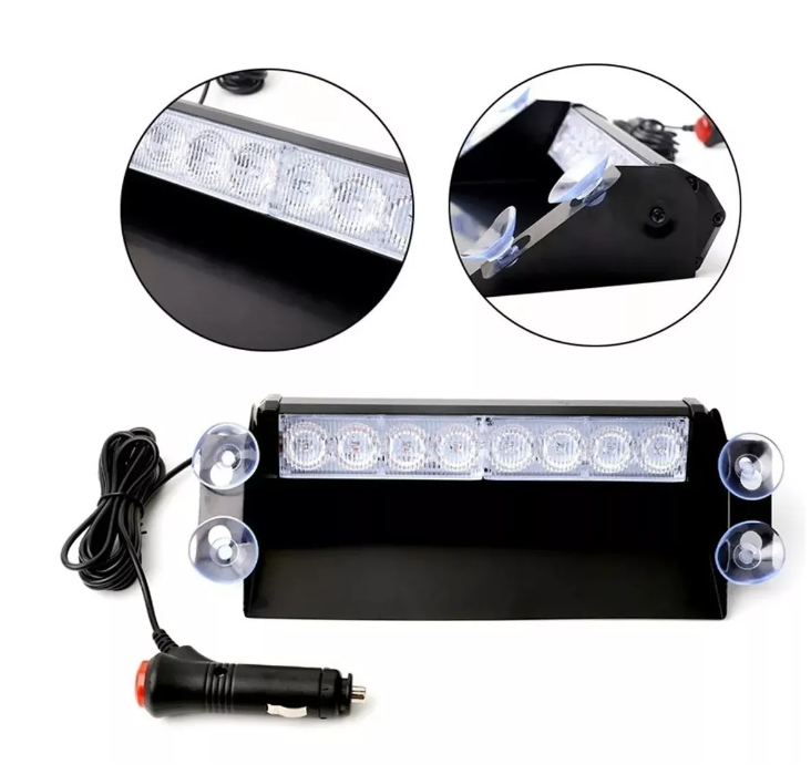 Baliza Parabrisa Led Estroboscopica Azul Rojo Bomberos 12v-2