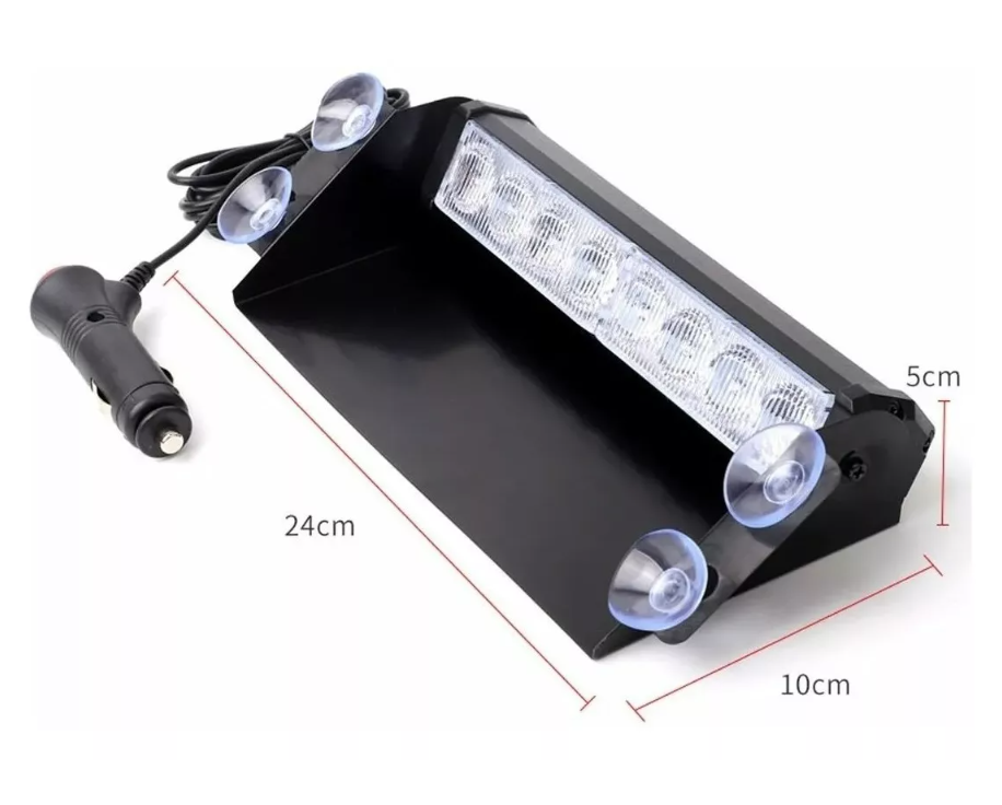 Baliza Parabrisa Led Estroboscopica Azul Rojo Bomberos 12v-5