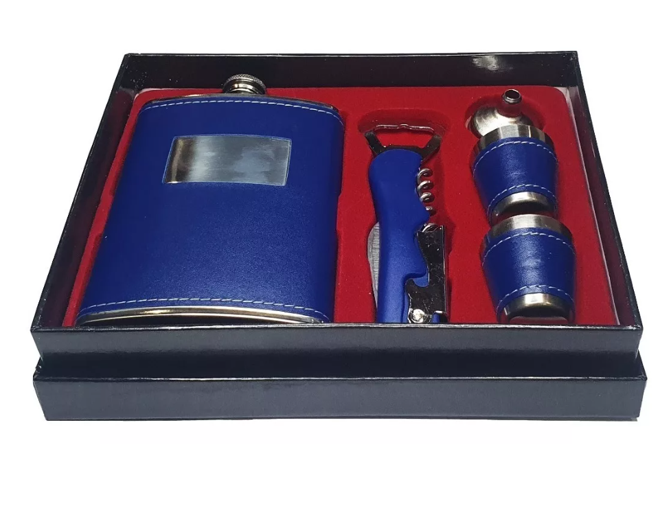 Set Petaca Whisky 9oz Regalo Coctelera Camping Destapador-4