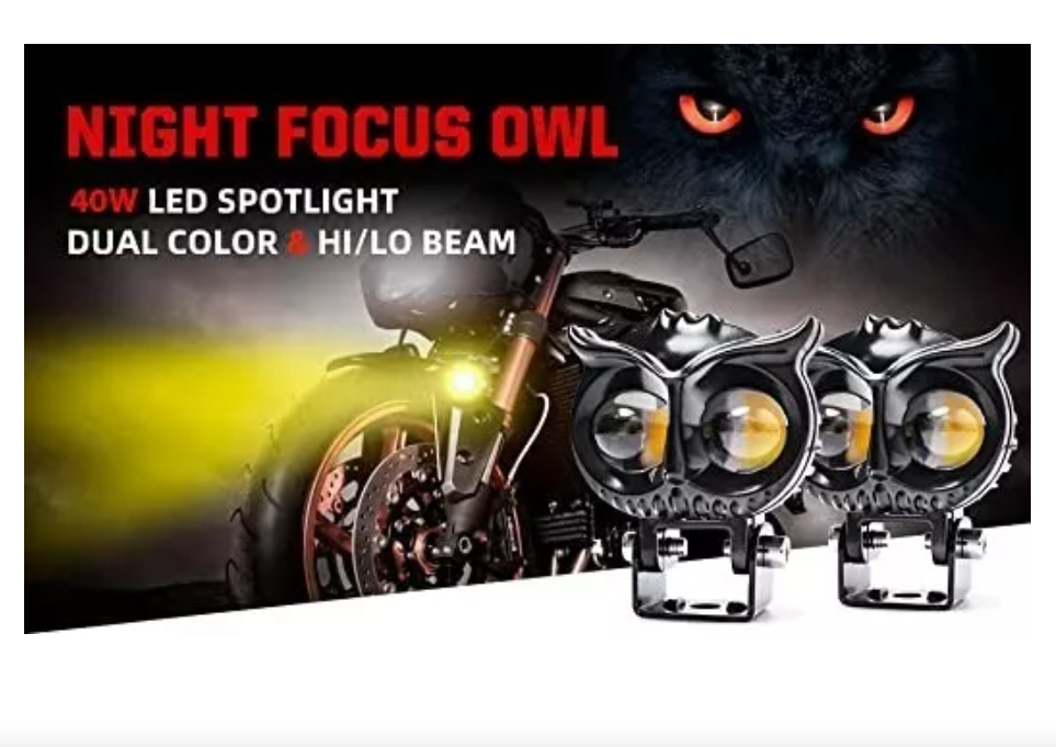 Foco Led Neblinero 50w Bicolor Auto Moto Búho Tipo Lupa-2
