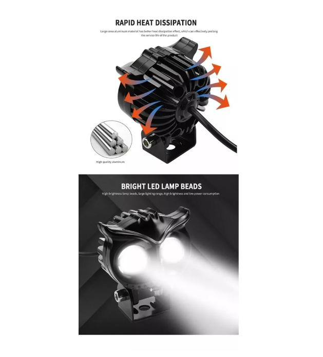 Foco Led Neblinero 50w Bicolor Auto Moto Búho Tipo Lupa-6