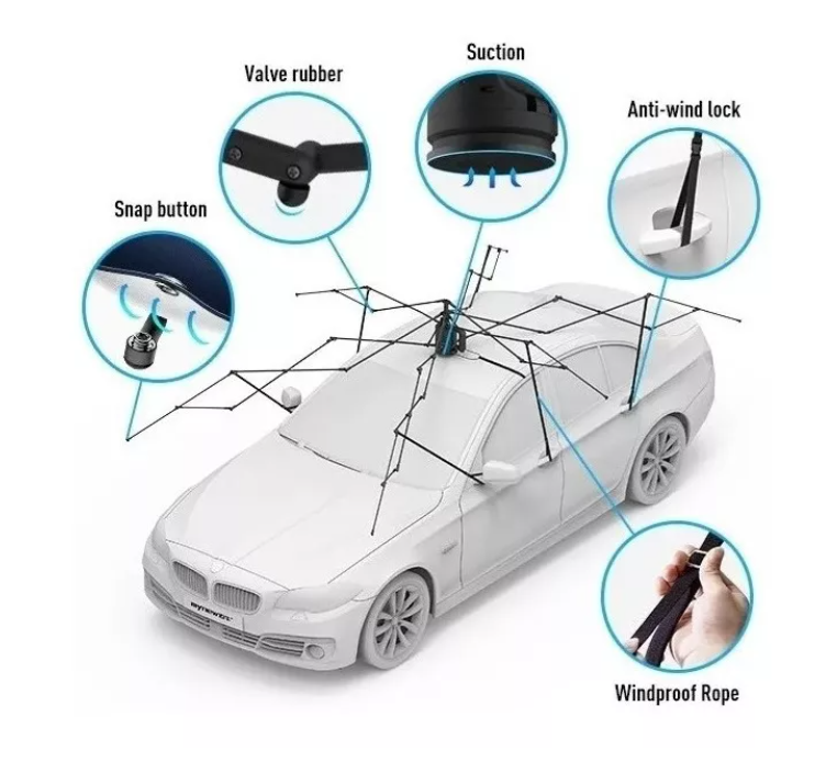 Toldo Móvil Manual Techo Auto Cubre Auto Carpa Camping-3