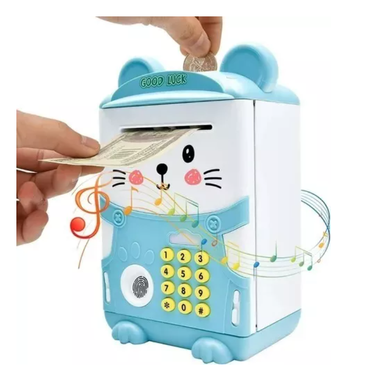 Alcancía Infantil Automatica Billete Monedas Clave Y Sonido-0
