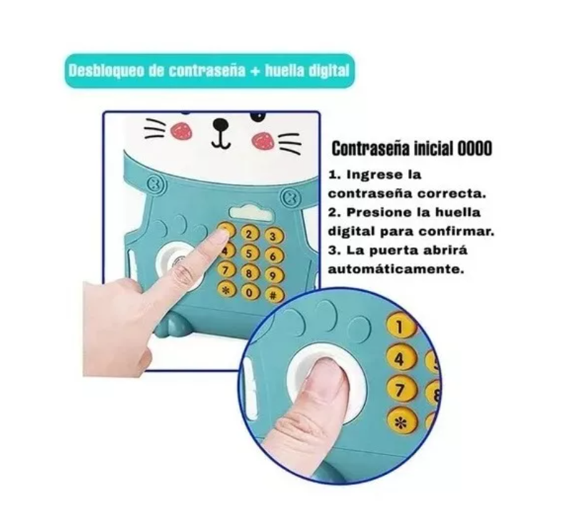 Alcancía Infantil Automatica Billete Monedas Clave Y Sonido-1
