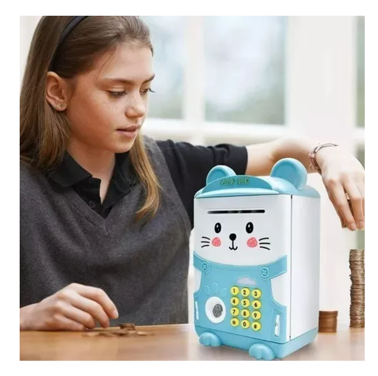 Alcancía Infantil Automatica Billete Monedas Clave Y Sonido-2