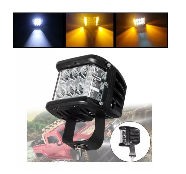 Foco Neblinero Led 36w Blanco Amarillo H4 Destello Auto Moto-0
