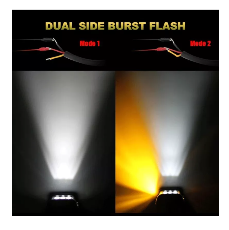 Foco Neblinero Led 36w Blanco Amarillo H4 Destello Auto Moto-1