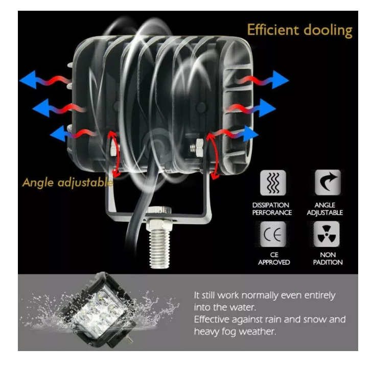Foco Neblinero Led 36w Blanco Amarillo H4 Destello Auto Moto-3