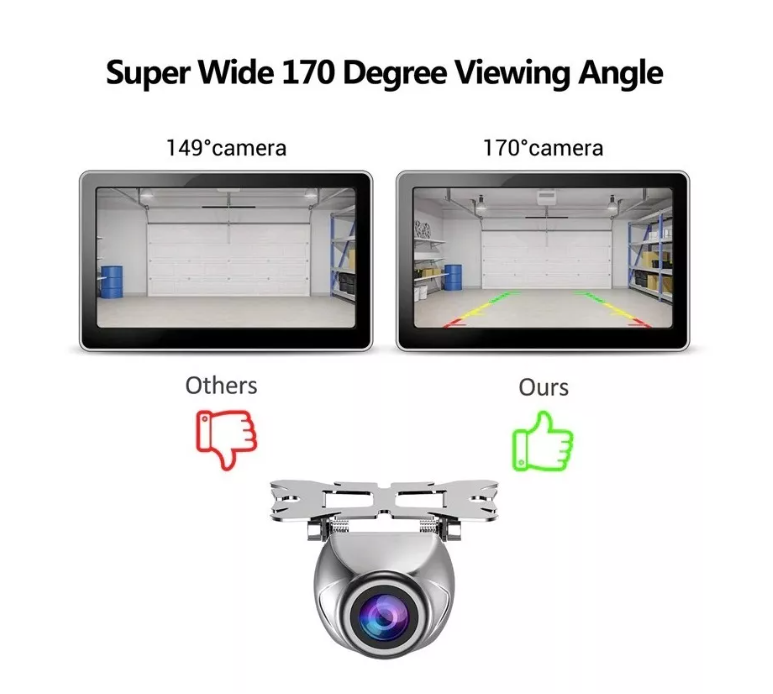 Hd Camara Retroceso Auto Visión Nocturna Ip68 Tipo Ojo Pez-2
