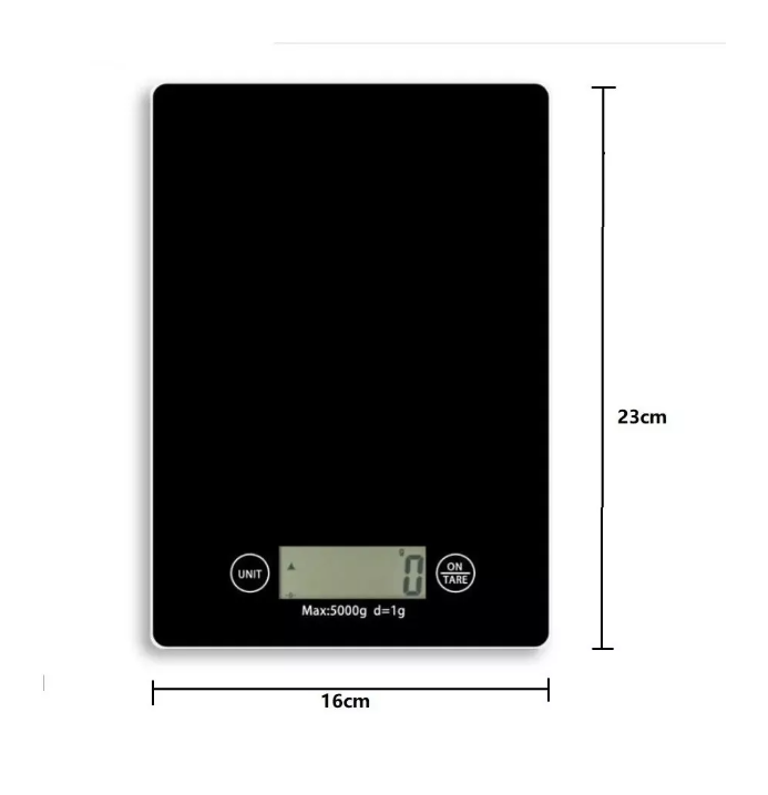 Balanza Pesa Digital Gramera De Cocina Vidrio Slim 1g - 5kg-1