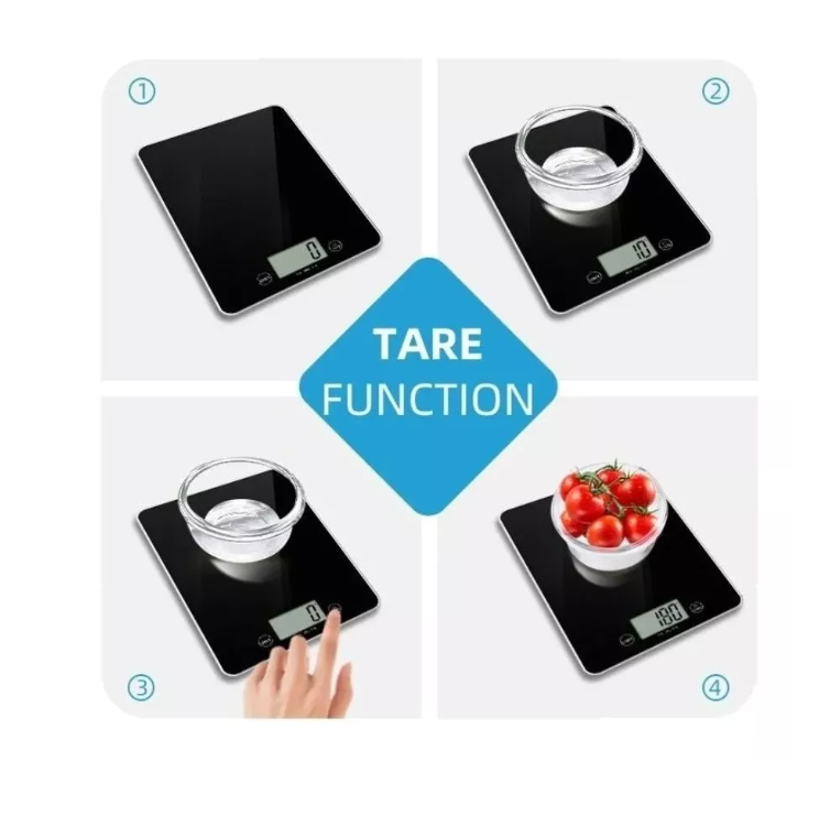 Balanza Pesa Digital Gramera De Cocina Vidrio Slim 1g - 5kg-4