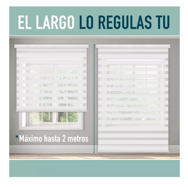 Cortina Roller Doble Capa Duo Zebra Día Y Noche 90x200cm-5