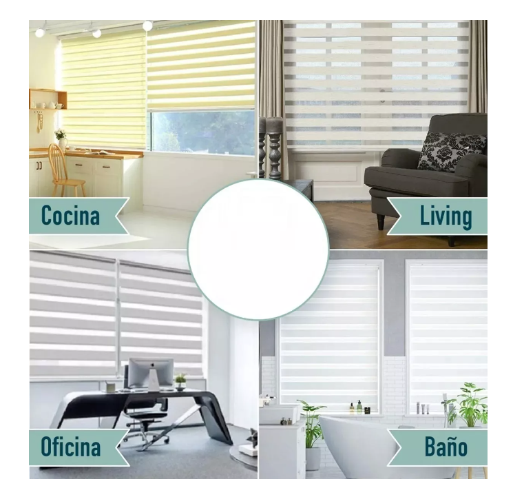 Cortina Roller Doble Capa Duo Zebra Día Y Noche 90x200cm-7