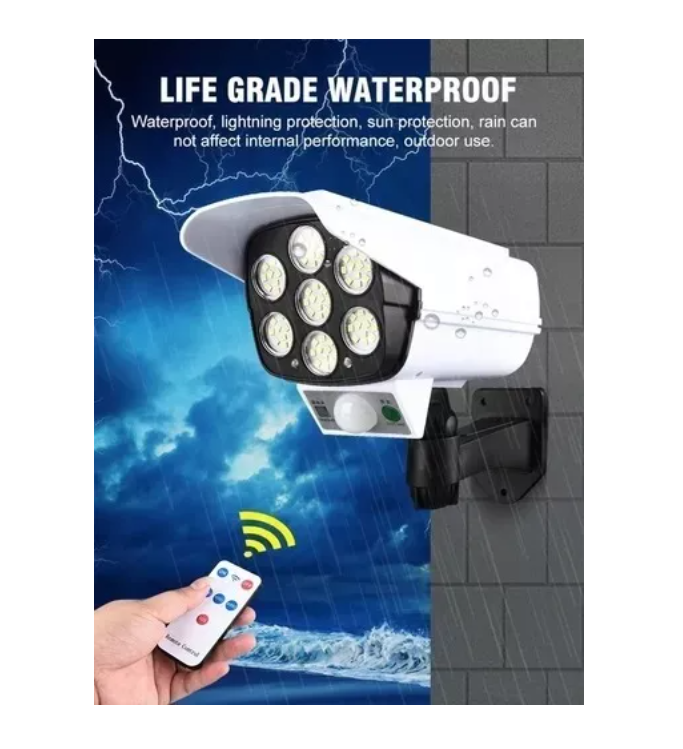 Foco Solar Tipo Camara Sensor De Movimiento + Control Remoto-7