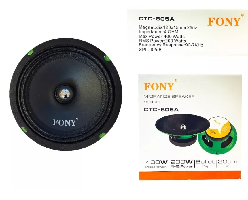 Parlantes Medios Para Auto 400w 20cm Redondo-1