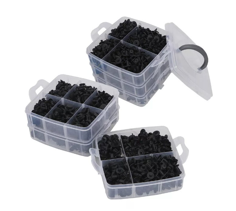 Caja 620 Clips Broche Retencion Lata Plastico Auto Tapabarro-7
