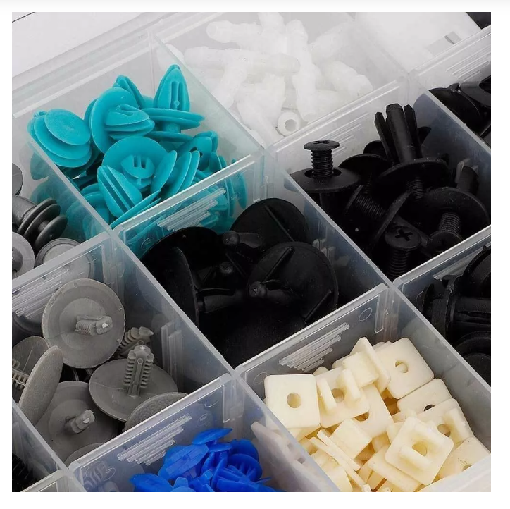 Caja 730 Clips Broche Retencion Plastico Lata Auto Tapabarro-5