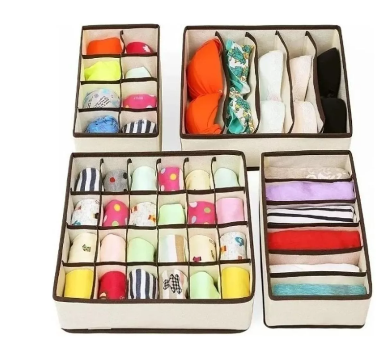 Set De 4 Organizador De Ropa Interior Plegable Para Cajones-0